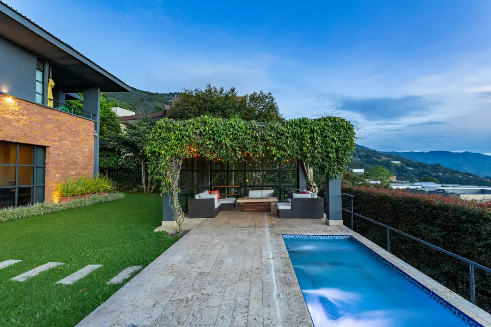 outdoor pool house gazeebo
