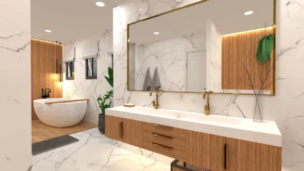 Modernes Badezimmerdesign erstellt mit planner 5d